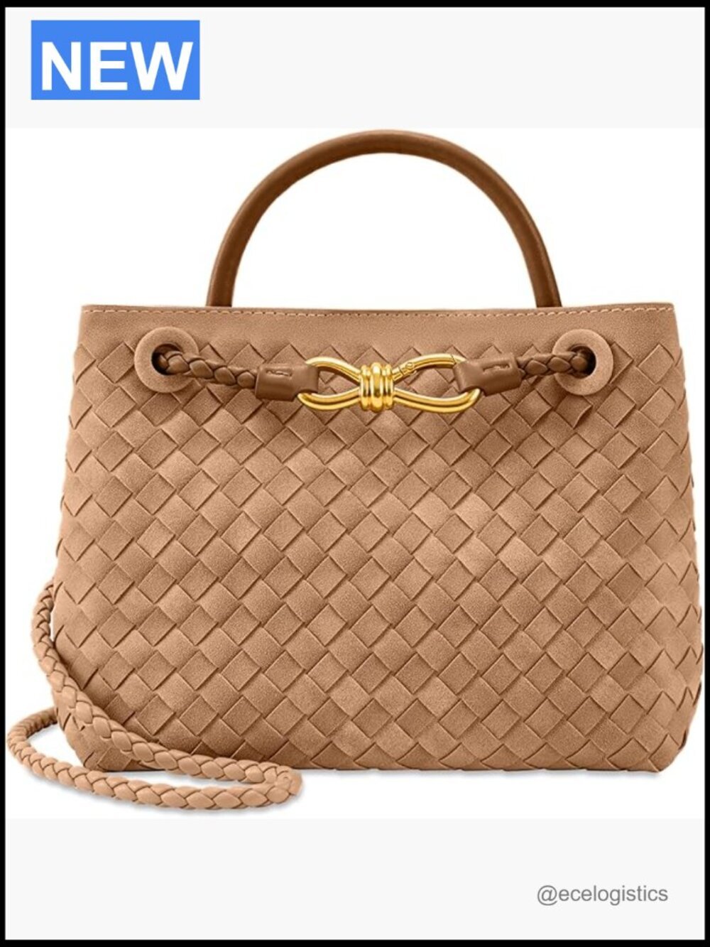 Woven Top Handle Tote Bag Shoulder Handbag Crossbody Purse